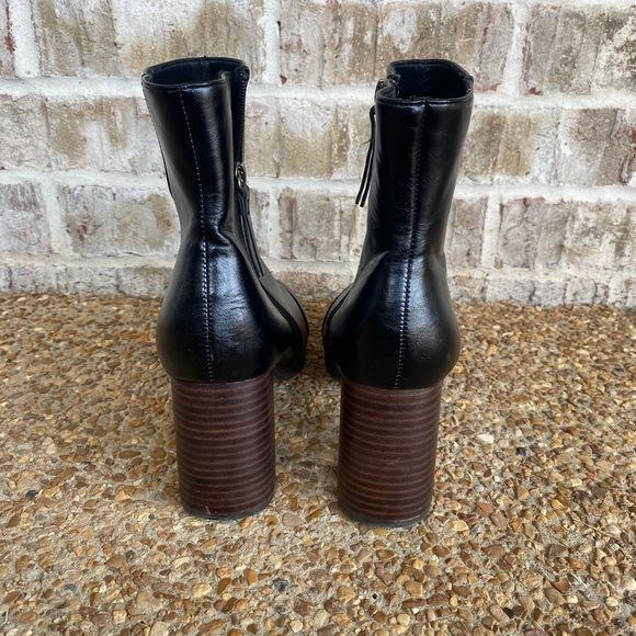 ASOS DESIGN Wide Fit Region leather mid-heel boots in black - Picture 3 of 6